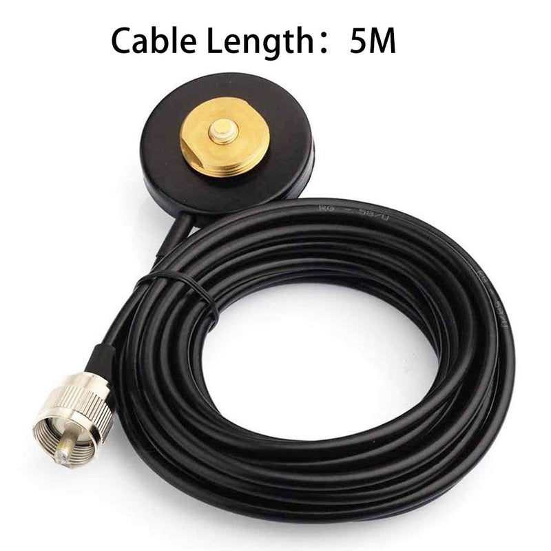 TengKo NMO Dual Band High Gain Antennas for CAR Mobile Radio UHF VHF 400-470 136-174MHZ and Mount Magnetic Base for Mobile Radios PL259 Connector (Mount Base) - Image 2